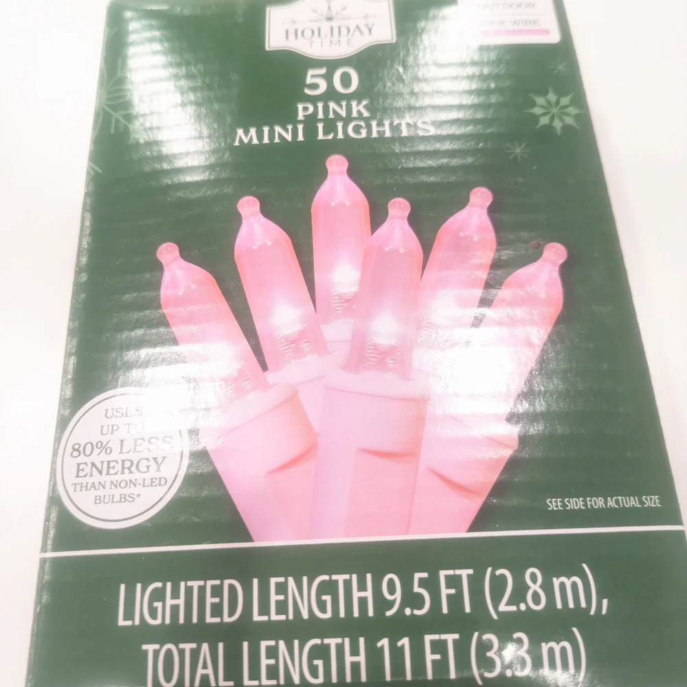 Holiday Time Pink Mini Lights